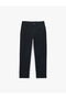 Viscose Blended Pocketed Elastic Waist Buttoned Slim Fit Pleated Fabric Trousers