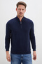 Ribbed Stand Collar Half Zipper Sweatshirt - 2