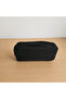 Black Double Compartment Fabric Pencil Case with 2 Compartments Pen Holder - 2