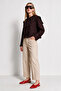 Wide Collar Short Trench Coat Laz0018 Brown - 3