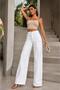 White Wide Leg Jean Pants - 3