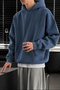 Men's Oversized Hooded Sweatshirt with Front Stitching Detail - 2