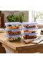 530093 Rectangular Storage Container with Blue Lid 330 Cc 6 Pieces - 3