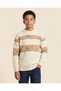 Senior Boys Grey Crew Neck Printed Sweater