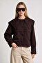 Wide Collar Short Trench Coat Laz0018 Brown