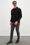 Half Button Polo Collar Pique Sweatshirt - 4
