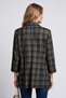 Women's Plaid Patterned Double-Breasted Blazer Jacket with Three-Quarter Sleeves - 2
