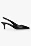 Women's Kaven Black Leather Mini Heeled Stiletto - 2
