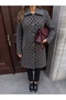 Patterned Steel Knitted Long Knitwear Women's Coat - 2