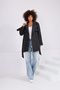 Women's Oversized Short Trench Coat with Epaulettes, Buttons, and Pockets - 4