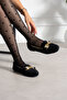 Women's Winter Gold Stone Plush Wool Furry Dowry Bundle Fluffy Indoor Outdoor Ballerinas - 2