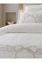 Fiora Embroidered Cotton Satin Double Duvet Cover Set - 3