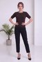 Women's Collar Stone Detailed Short Sleeve Knitwear Blouse Brown, Black - 5