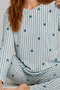 Women's Patterned Breathable Blue Pajama Set 4699 - 6