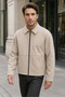 Men's Relax Fit Premium Jacket Cashmere Coat Cream - 3