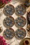 Set of 6 Glass Tea Plates - Traditional Tile and Ceramic Patterned 12 cm - 6 Tea Plates