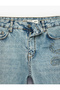 Stoned Buttoned Washed Cotton Pocketed Regular Waist Baggy Denim Trousers - Baggy Jeans - 8