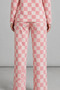 Women's Striped Regular Fit Pink Pajama Set 4691 - 5