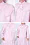 Pink Collar Detailed Patterned Hijab Shirt - 5