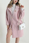 Women's Boucle Fabric Buttoned Pocketed Double-Breasted Collar Long Jacket - 3