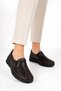 Kosel Studded Double Rubber Sole Genuine Leather Women's Shoes Brown Skin