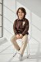 Boy's P Embroidered Tracksuit Set, Cotton Top and Bottom Set, Ages 5-9 - 3