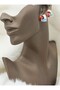 Three-color enamel earrings - multicolor