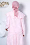 Pink Collar Detailed Patterned Hijab Shirt - 4