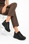 Hemaser pre-stitched strechli elasticated genuine leather women's shoes - black - 3