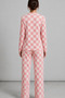 Women's Striped Regular Fit Pink Pajama Set 4691 - 2