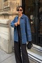 Women's Oversized Denim Jacket with Button Detail and Pockets - 4
