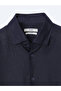 Navy Blue Plain Regular Fit Long Woven Casual Cotton Blend Shirt - 8