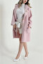 Women's Boucle Fabric Buttoned Pocketed Double-Breasted Collar Long Jacket