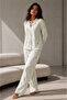 Women's Long Sleeve Cotton Green Pajama Set - 5