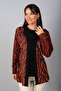 Women's Vertical Stone Embroidery Zebra Pattern Long Sleeve Cardigan - 2