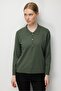 Women's Polo Collar Knitted Sweater A.Green