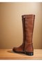Women's Tan Skin Boots-Tassel Detailed Drawstring Boots - 3