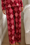 Women's Bürümcük Full Length Red Pajama Set - 4