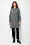 Women's Stand Collar Basic Zippered Long Wool Coat Smoked - 2