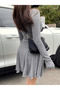Women's Long Sleeve Mini Casual Dress - 2
