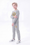 3 Thread Printed Boys' Double Pocket Crew Neck Sweatshirt Set - 3