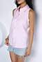 Pink Women's Minimalist Design Zero Sleeve Shirt - 3