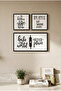 He Kitchen Is the Heart of the Home - Set of 3 Black Wooden Frame Look Mdf Paintings - 2