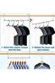 5pcs Heavy Duty Space Saving Hangers with 8 Slots, Multi-Layer Cascading Clothes Organizer with 360° - 5