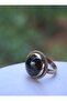 Onyx Natural Stone Hand-Painted Ring - Black - - 2
