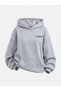 Gray Los Angeles California Sweatshirt - Printed Oversize Hooded Sweatshirt