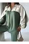 Women's Modal Fabric Oversize Parachute Detailed Interlocking Zippered Double Bottom Top Set - 7