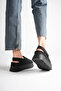 Women's Black Suede Winter Slippers with Fur Inside and Back Strap, 5cm Thick Sole Sabo Slippers - 3