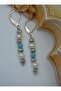 Real Pearl Stone Earrings - Silver Color -