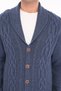 Indigo 80% Wool 20% Acrylic Hair Knit Patterned Buttoned Shawl Collar Knitwear Cardigan Trist-5369 - 6